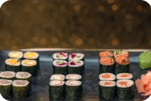 Sushi and sashimi selection at Jikan, The Mora Zanzibar's Asian fusion and Teppanyaki restaurant