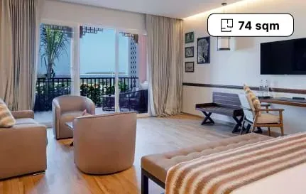 Two Bedroom Superior Family Suite living space at The Mora Zanzibar