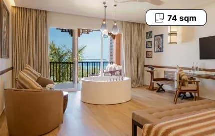 Superior Suite with in-room whirlpool bath overlooking the ocean at The Mora Zanzibar
