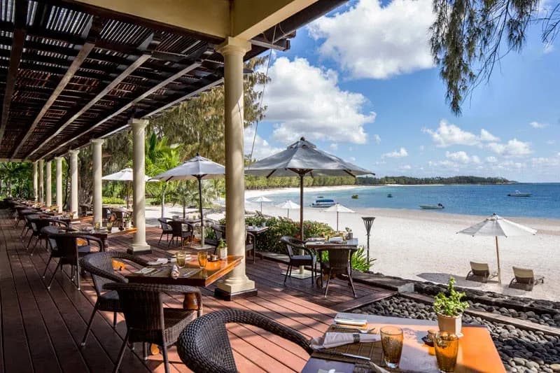 The Plantation oceanfront restaurant at The Residence Mauritius