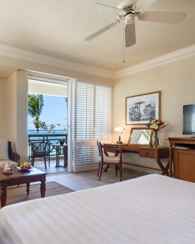 Colonial Ocean Front Terrace interior at The Residence Mauritius