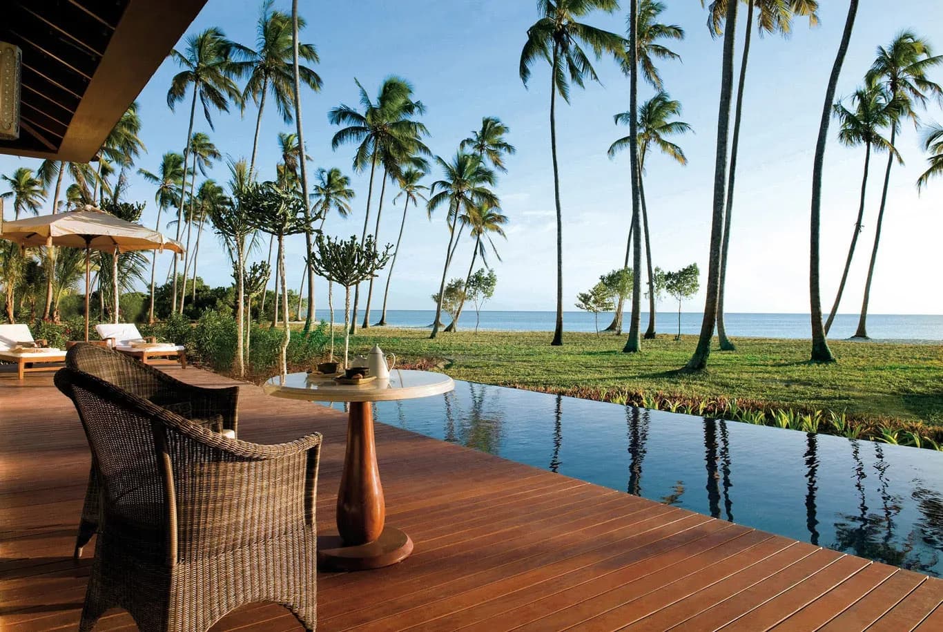 Private villa deck and pool overlooking the Indian Ocean at The Residence Zanzibar