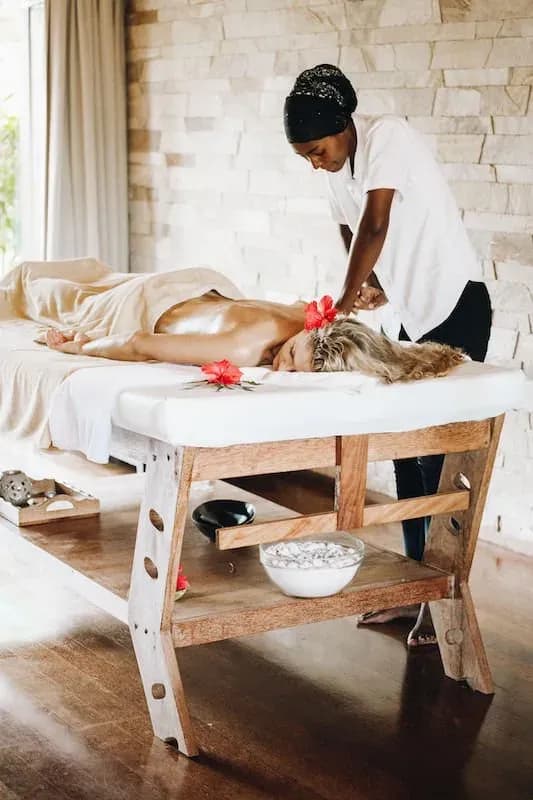 Massage treatment in the open-air spa at Tulia Zanzibar