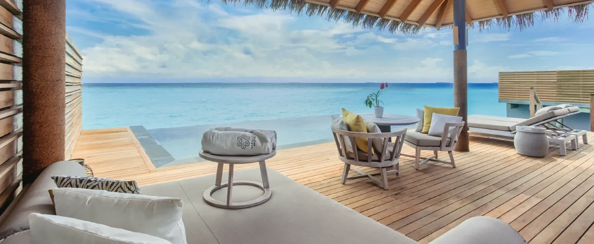 Overwater Deluxe Pool Villa with infinity pool at Vakkaru Maldives
