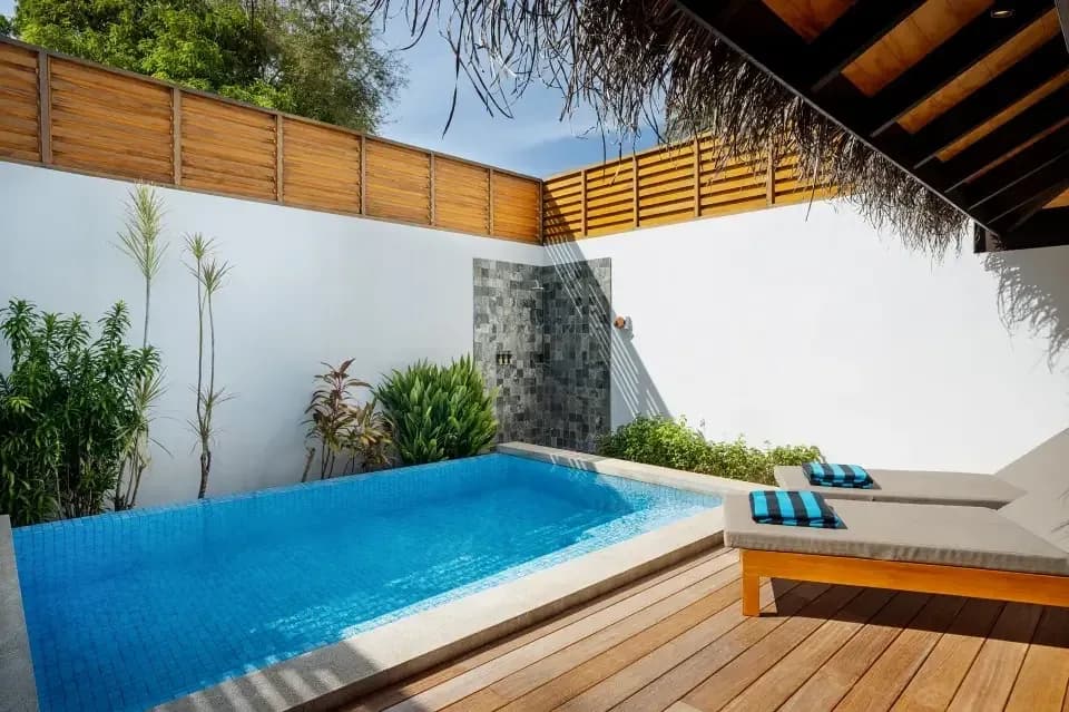 Deluxe Villa with Pool private plunge pool and deck at Niva Velassaru Maldives