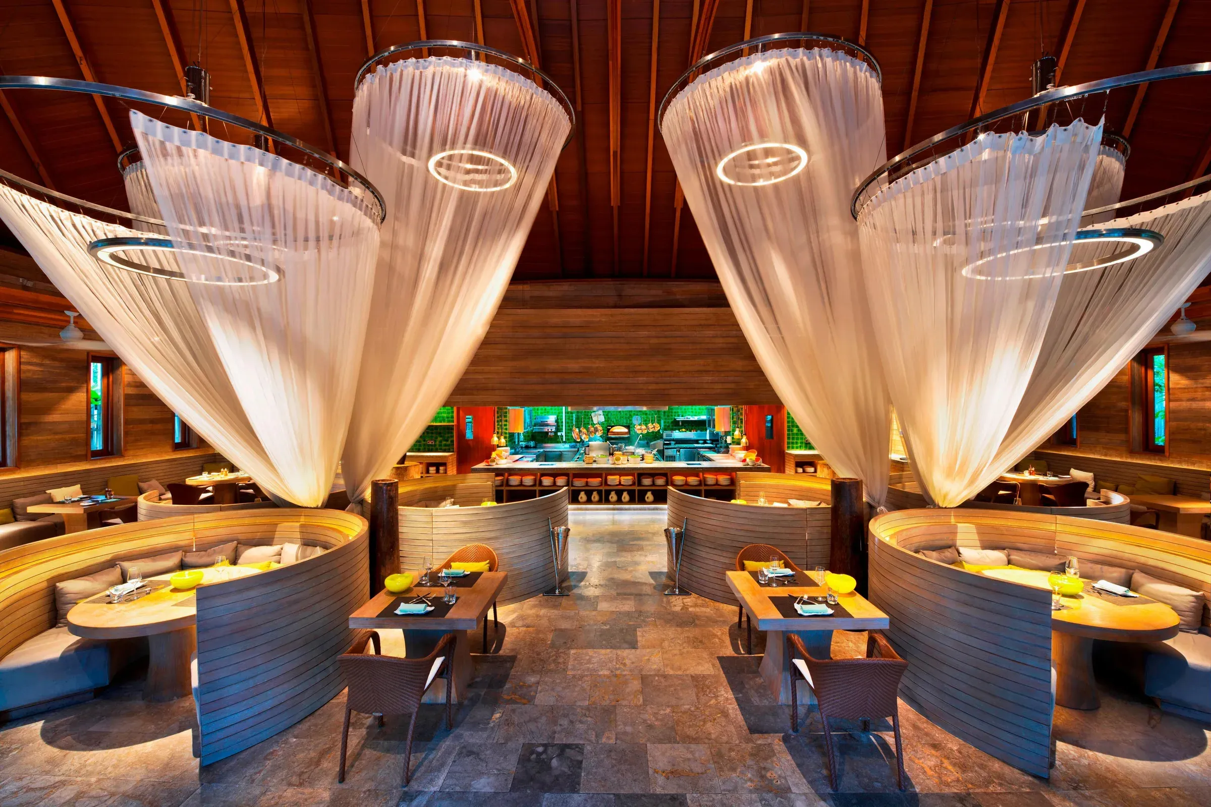 Interior of KITCHEN, W Maldives' all-day dining bistro