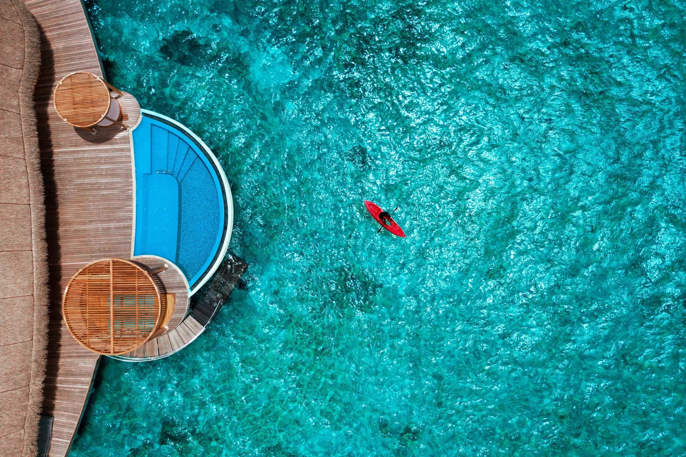 Exterior of a Supreme Overwater Villa, W Maldives' two-bedroom overwater villa