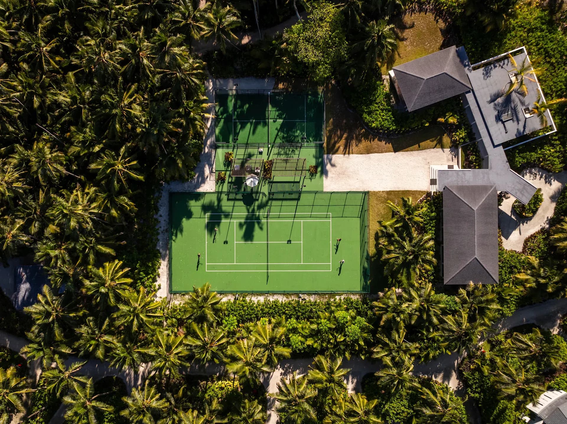 Aerial view of the tennis and padel courts
