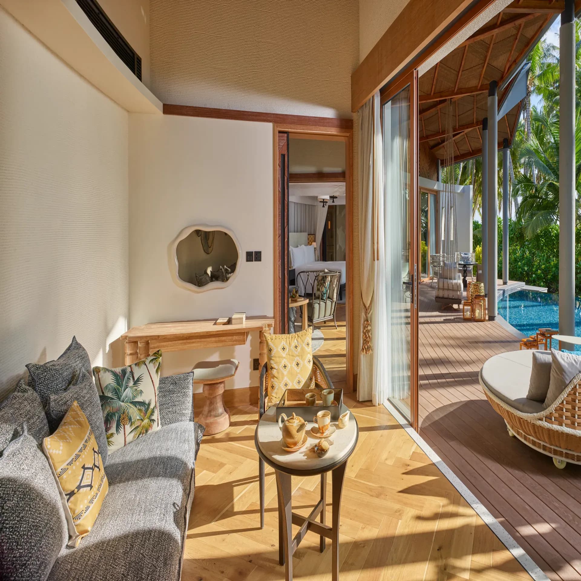 Living space of the Three Bedroom Kingfish Pool Villa