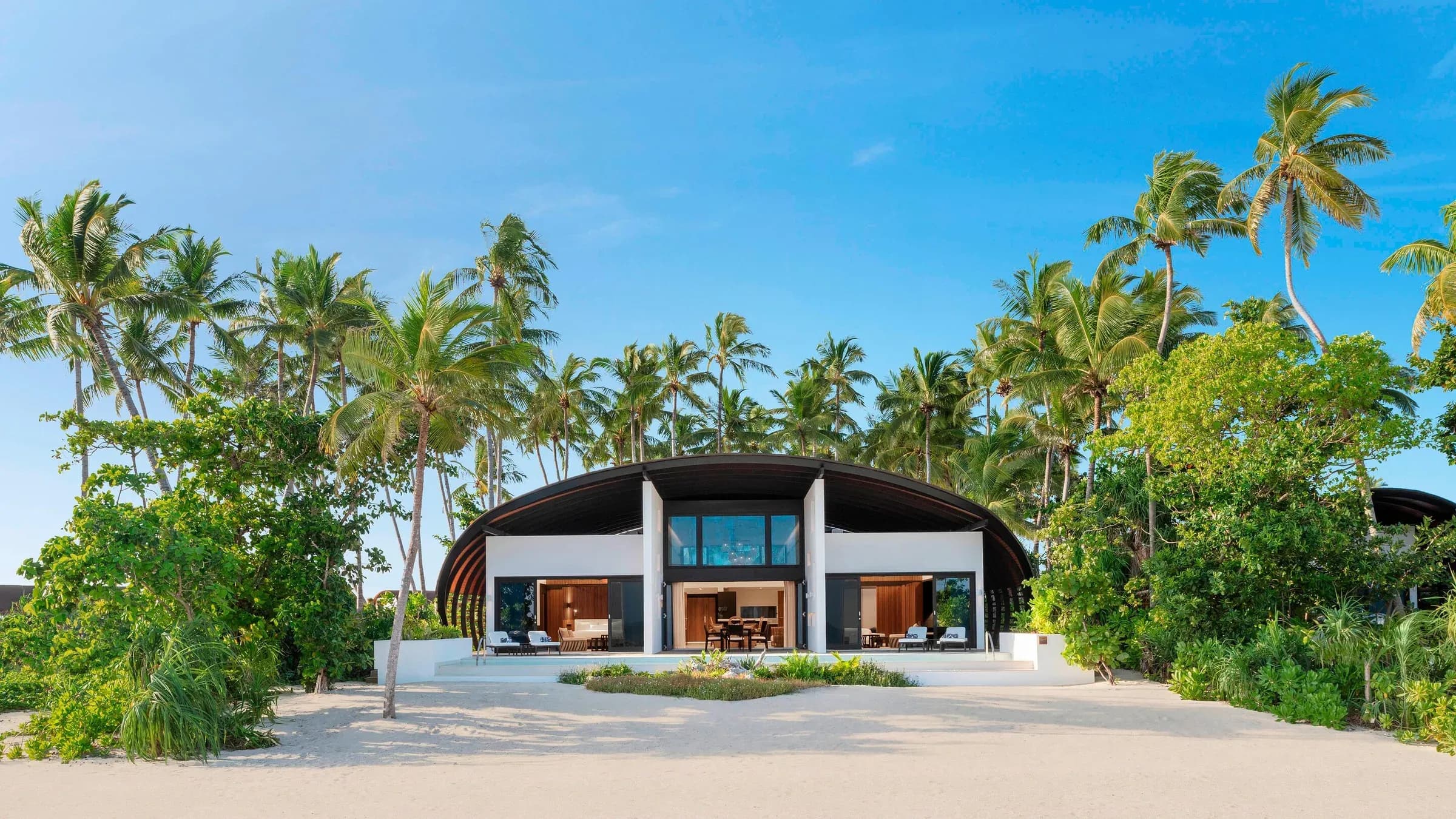 Heavenly Beach Residence exterior with private pool at The Westin Maldives Miriandhoo Resort