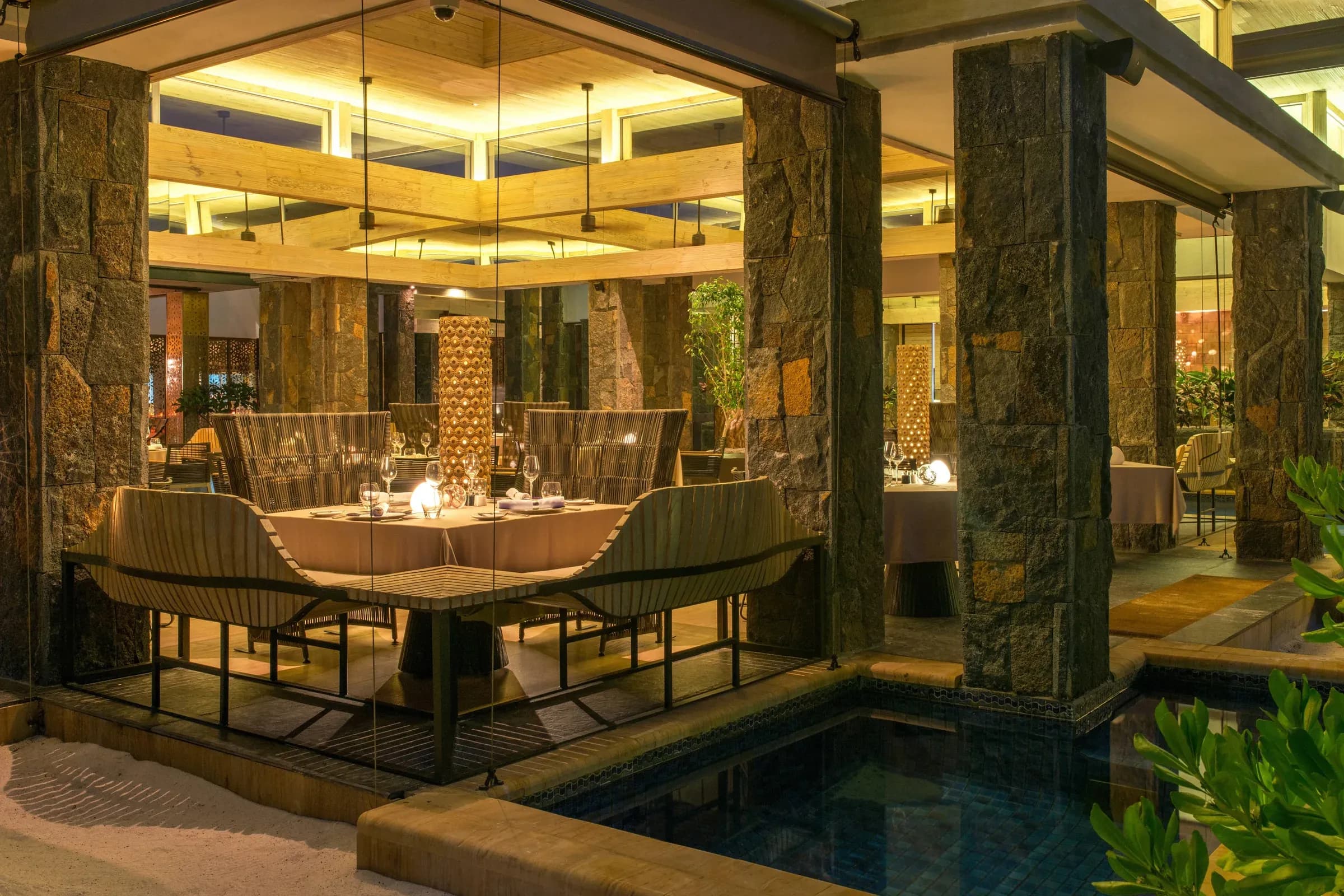 Fusion restaurant evening dining room at The Westin Turtle Bay Resort & Spa, Mauritius