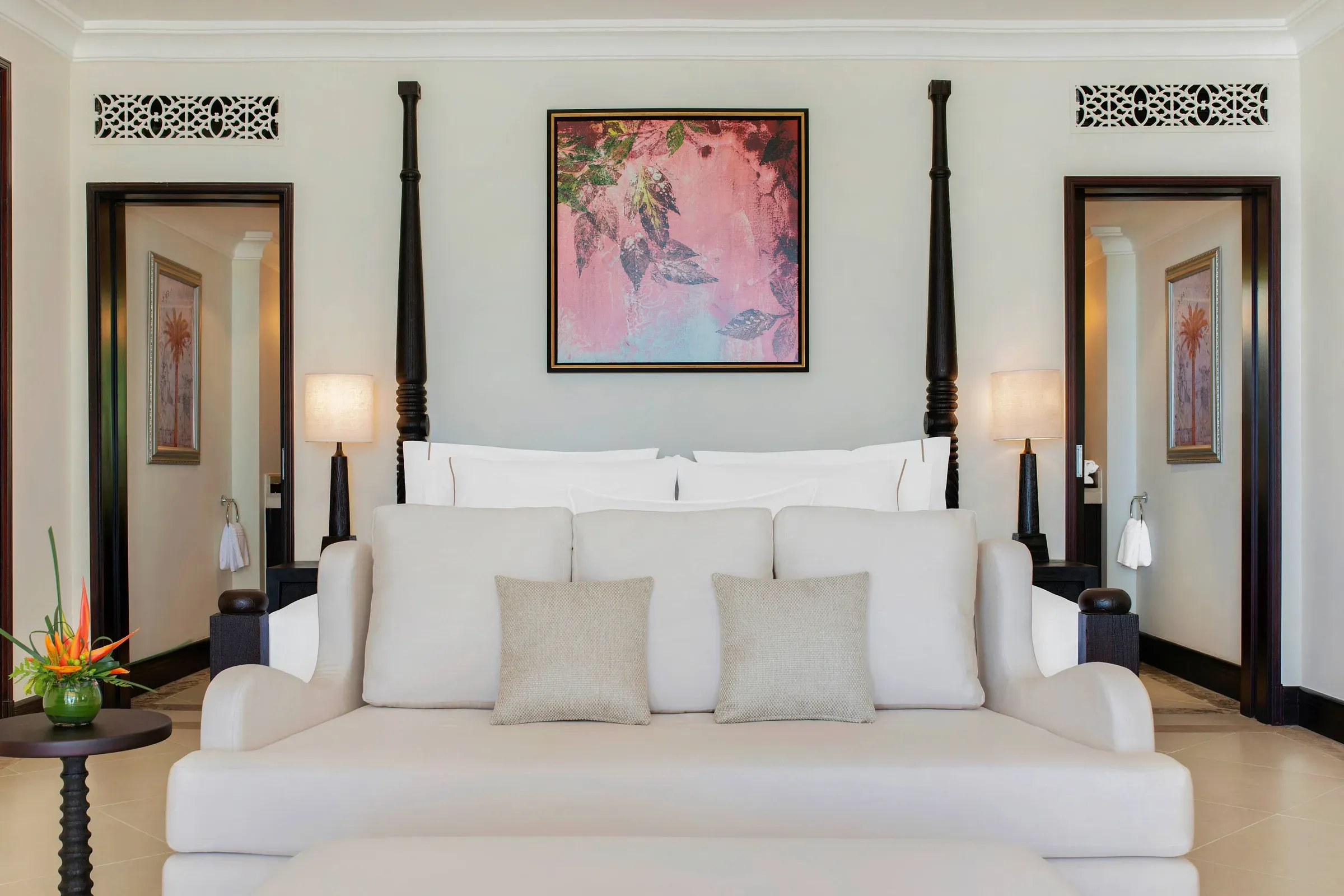 Banyan Suite four-poster bedroom at The Westin Turtle Bay Resort & Spa, Mauritius