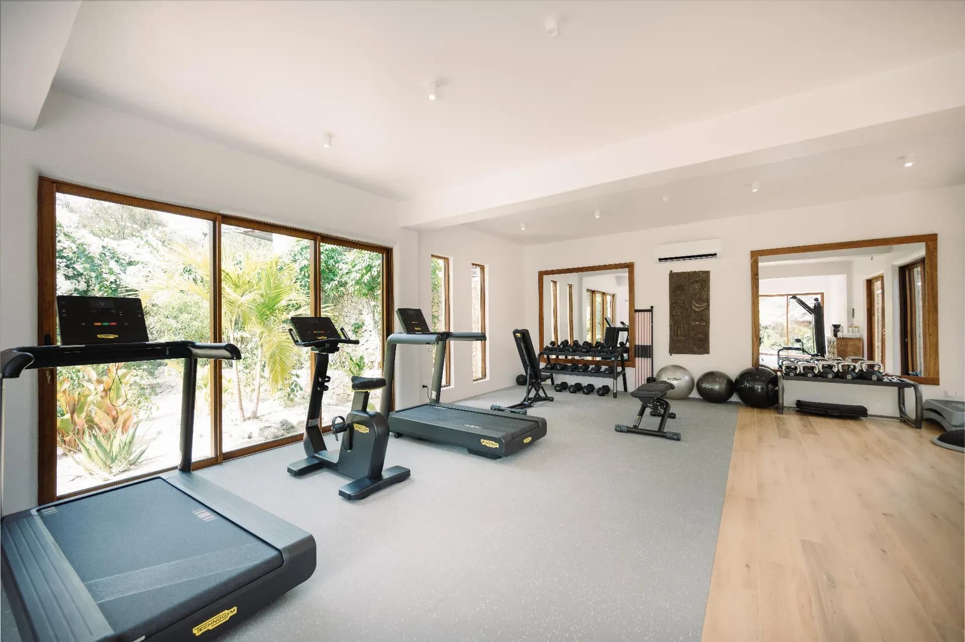 Air-conditioned Fitness Center with Technogym equipment at White Sand Luxury Villas & Spa