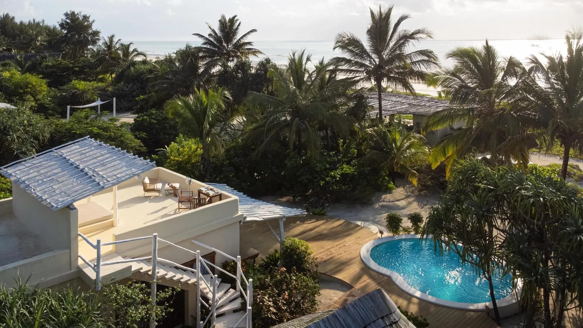 Beachfront One-Bedroom Villa private pool with direct ocean views at White Sand