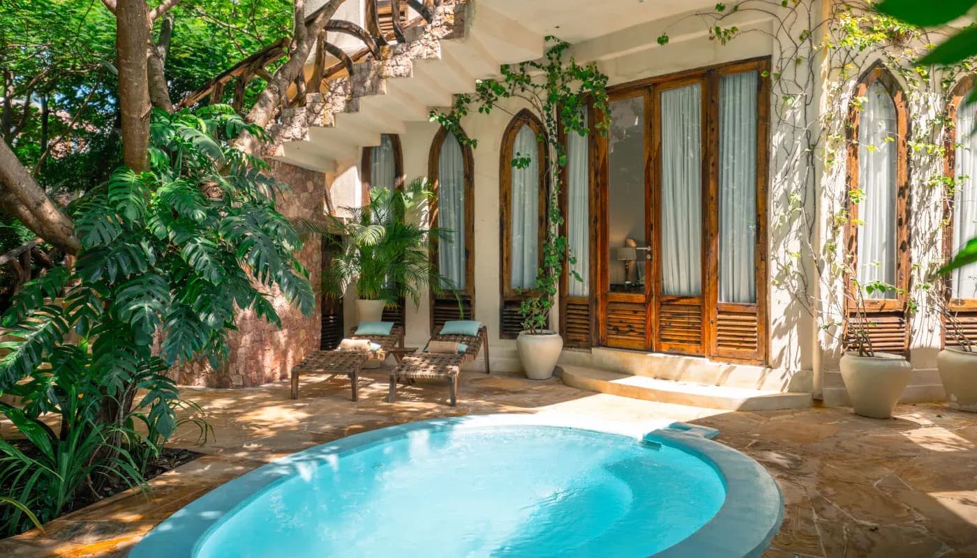 Private pool at Villa Korongo, a two-bedroom garden villa at Xanadu, Zanzibar